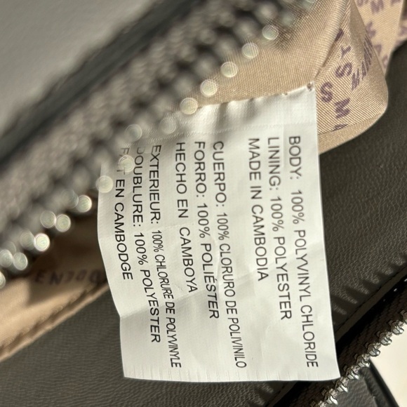 STEVE MADDEN Monogrammed SM vegan Leather Backpack Top Handle Bag Lined Grey - Picture 12 of 12